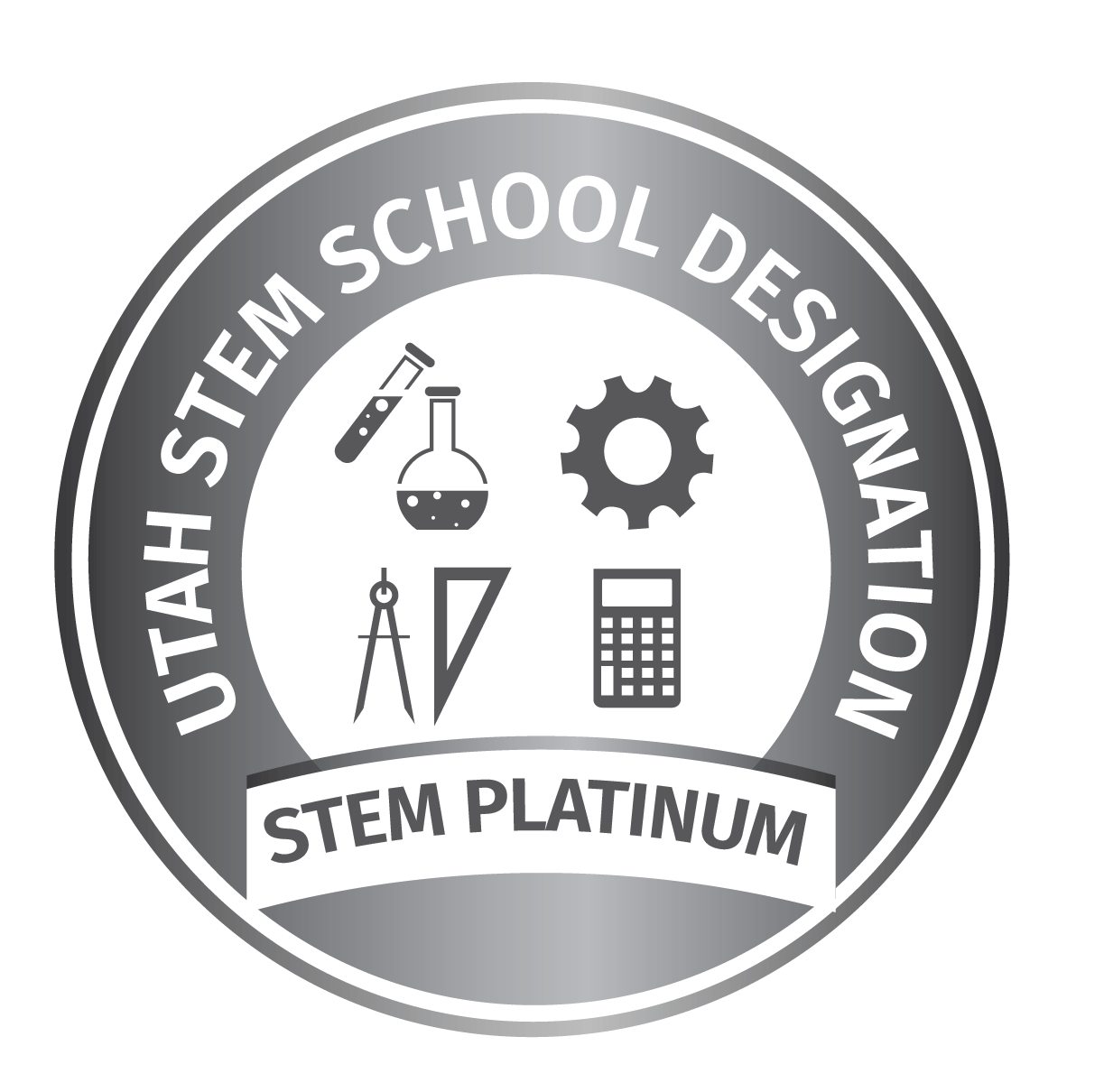 Utah Stem School Platinum logo.