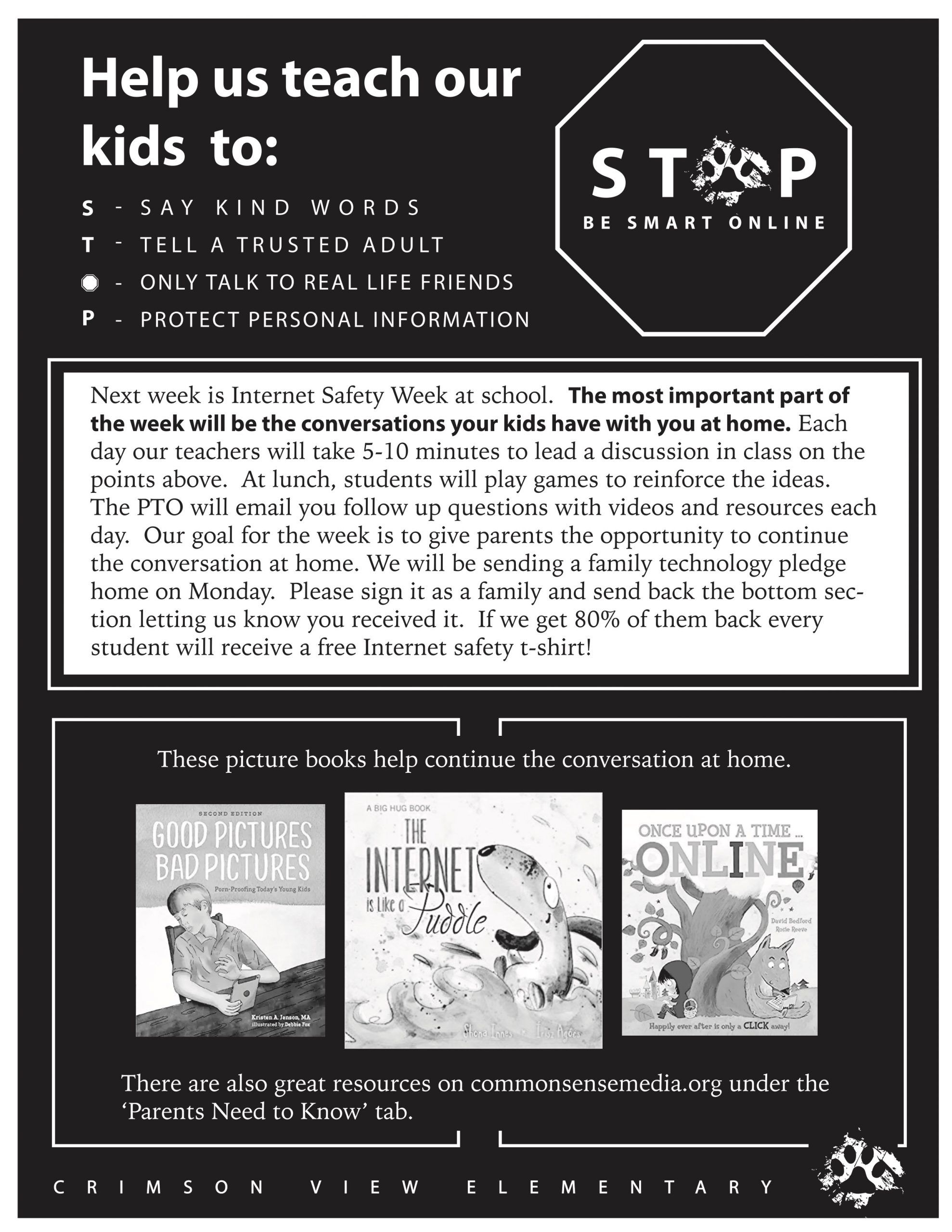 Help us teach our kids to STOP poster