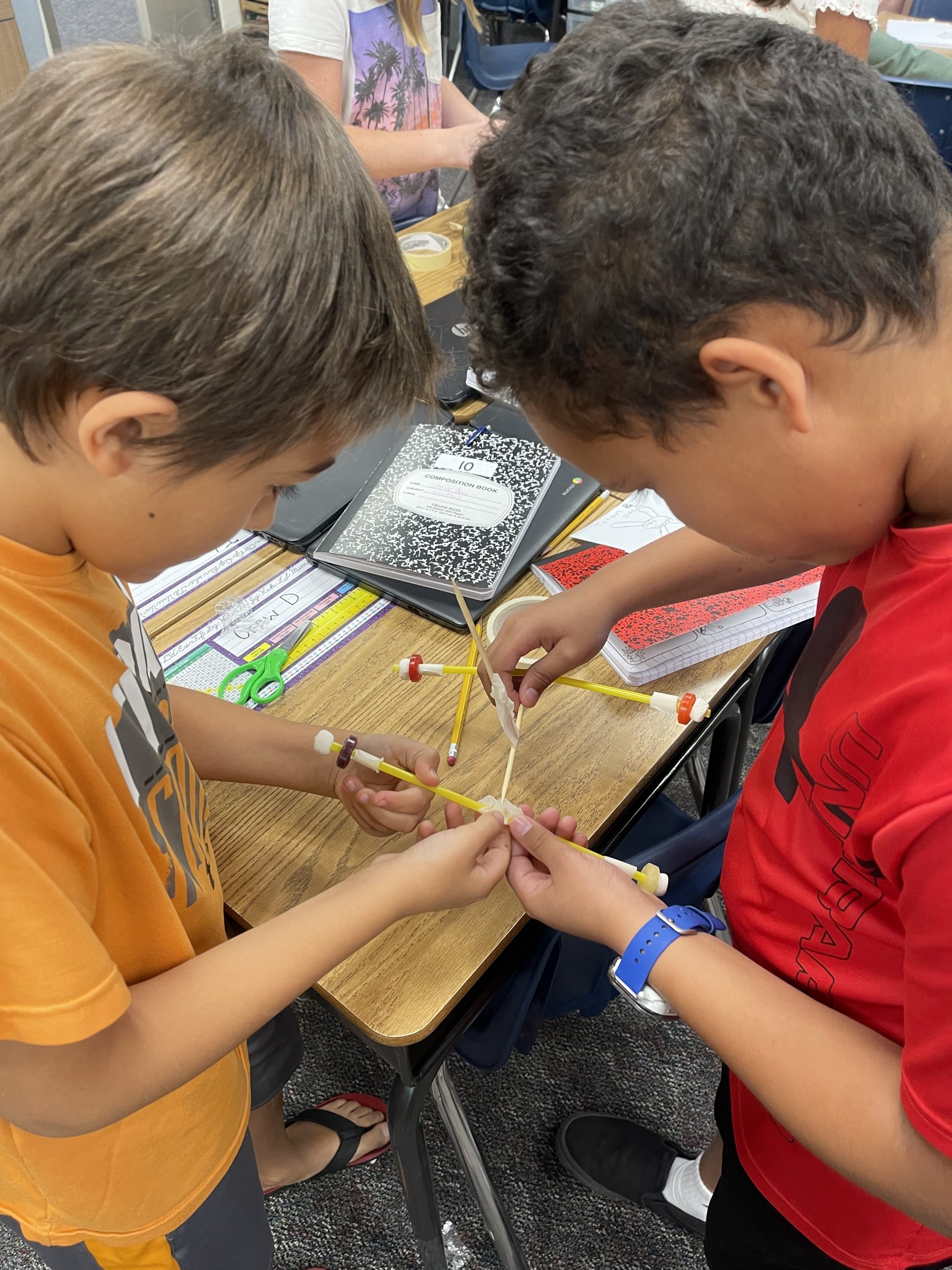 Students working together on a stem project