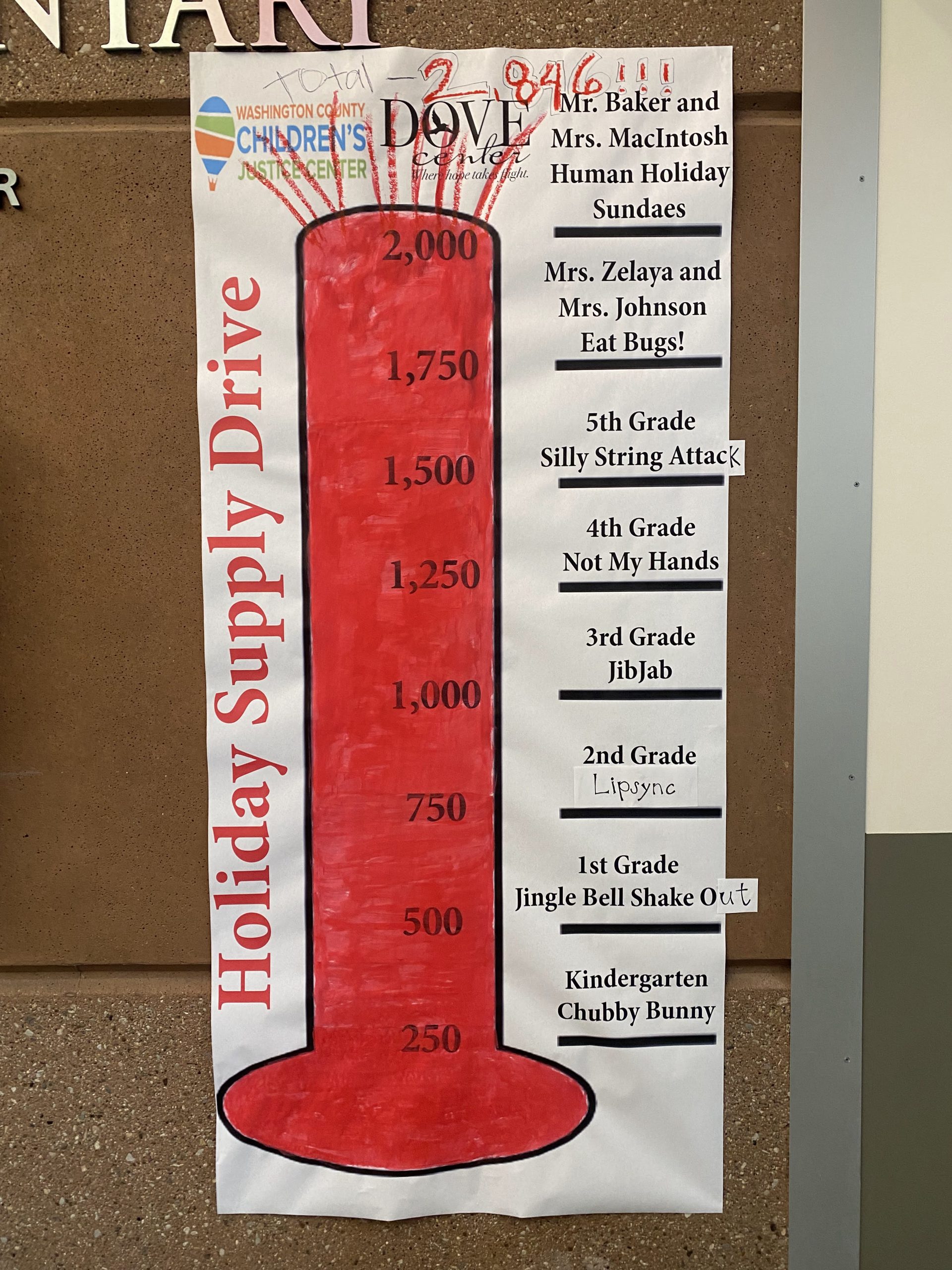 student challenge holiday supply drive donation tracker