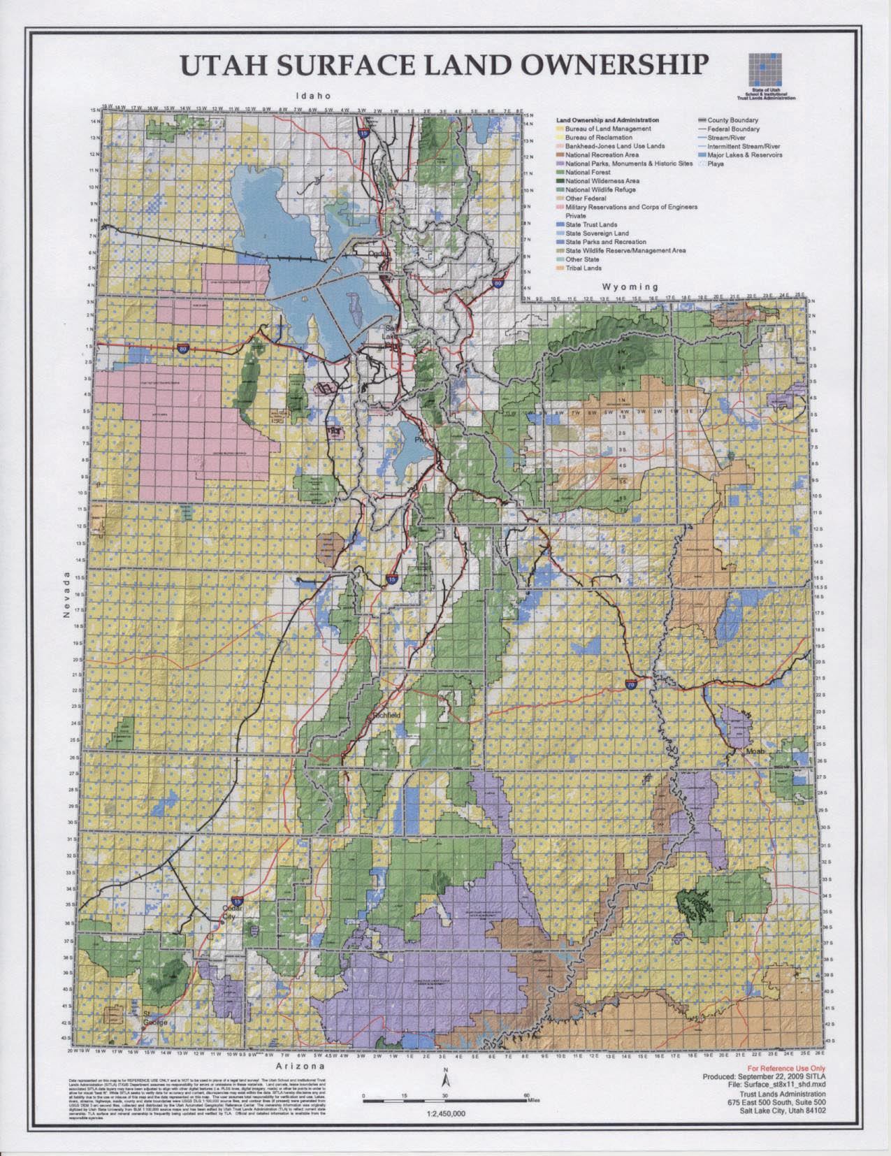 utah surface land ownership map